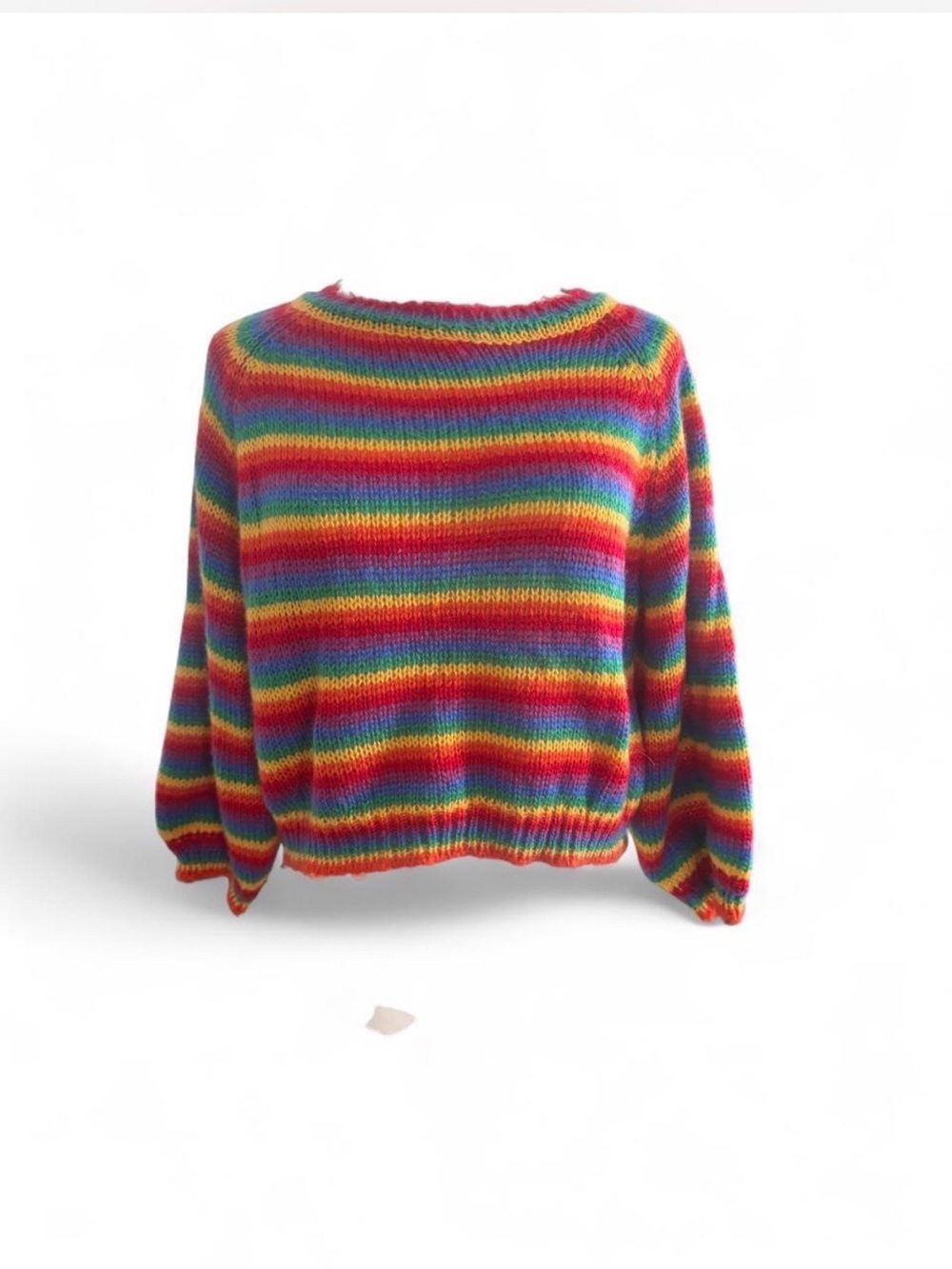 Rainbow Striped Knit Sweater - Multicolor